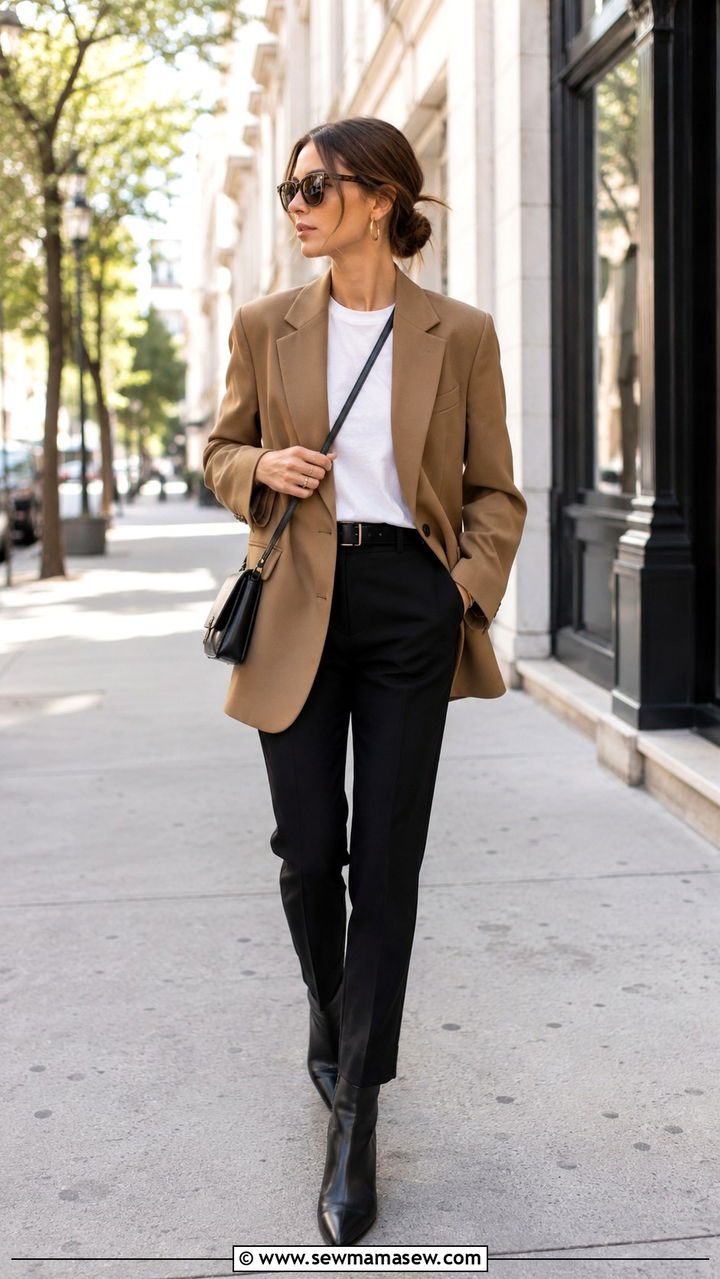Oversized Blazer and Slim Fit Pants Work Outfit - 25 work outfits aesthetic