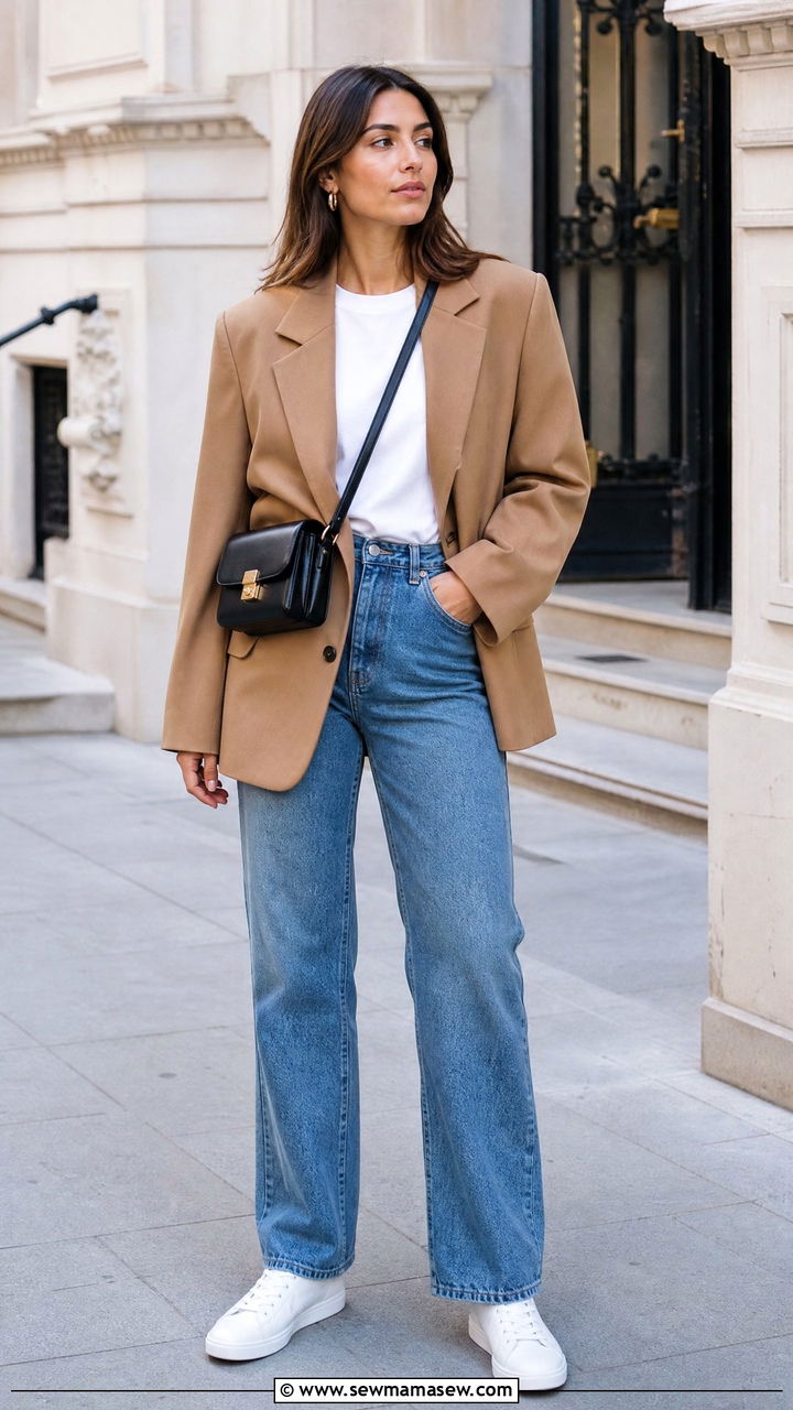 Oversized Blazer and Straight Leg Jeans Outfit - 30 casual streetwear outfits