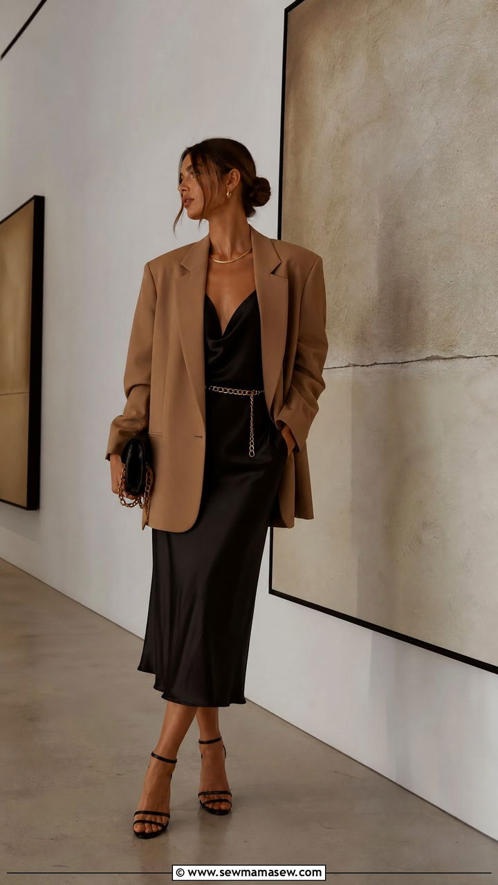 Oversized Blazer over Slip Dress - 25 2026 outfits classy