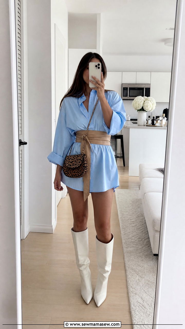 Oversized Button Down as a Dress - 25 Fashion designer outfit ideas
