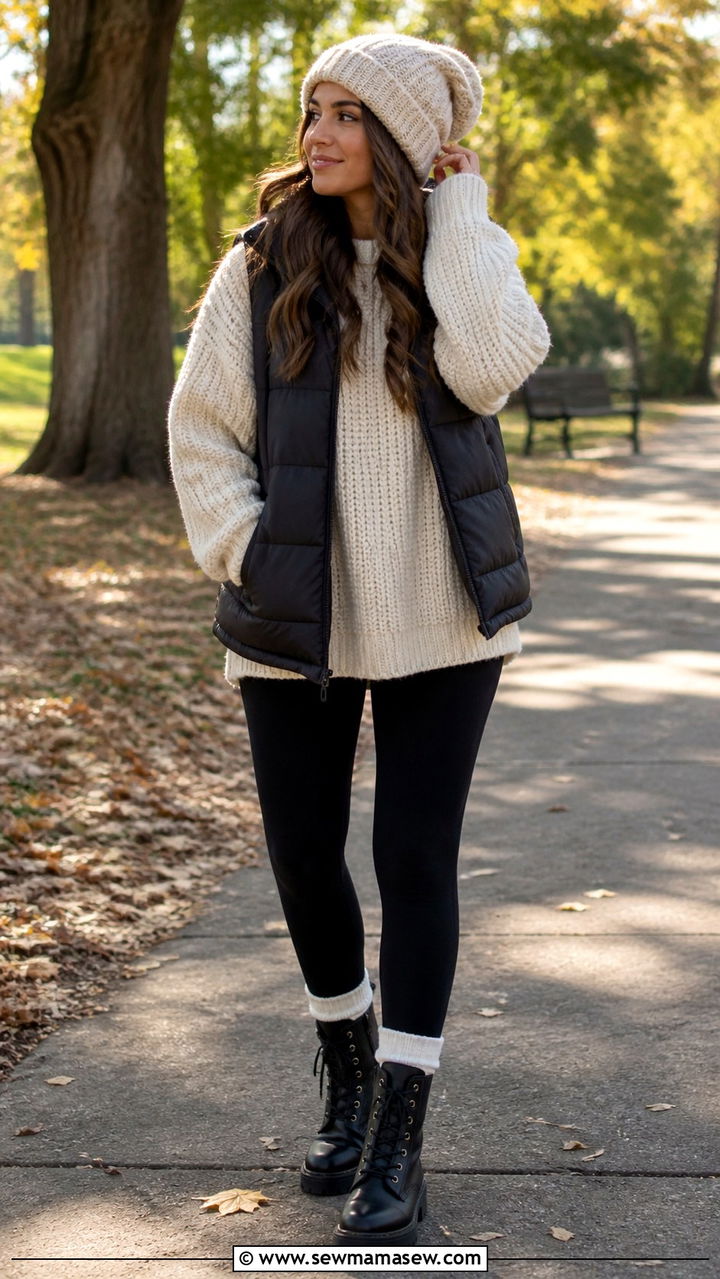 Oversized Chunky Sweater with Skinny Jeans - 40 Chunky sweater outfit ideas