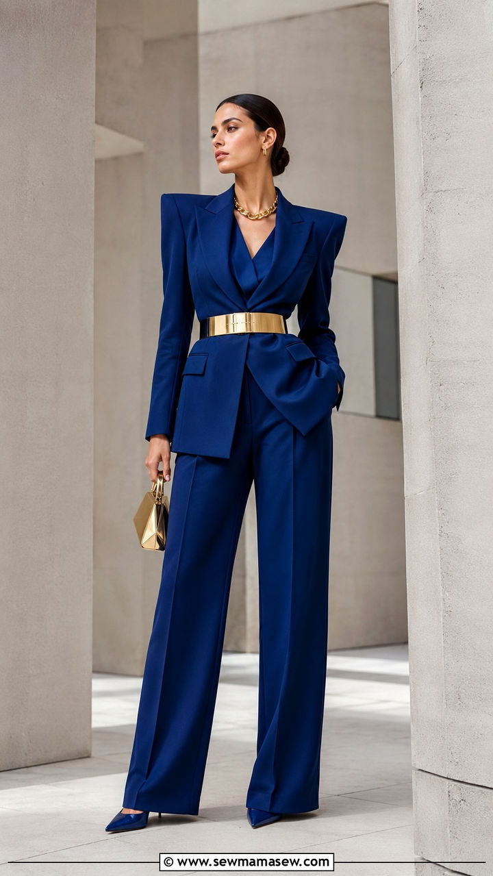 Oversized Double Breasted Power Suit - 20 Glamoratti outfit ideas sculpted shoulders