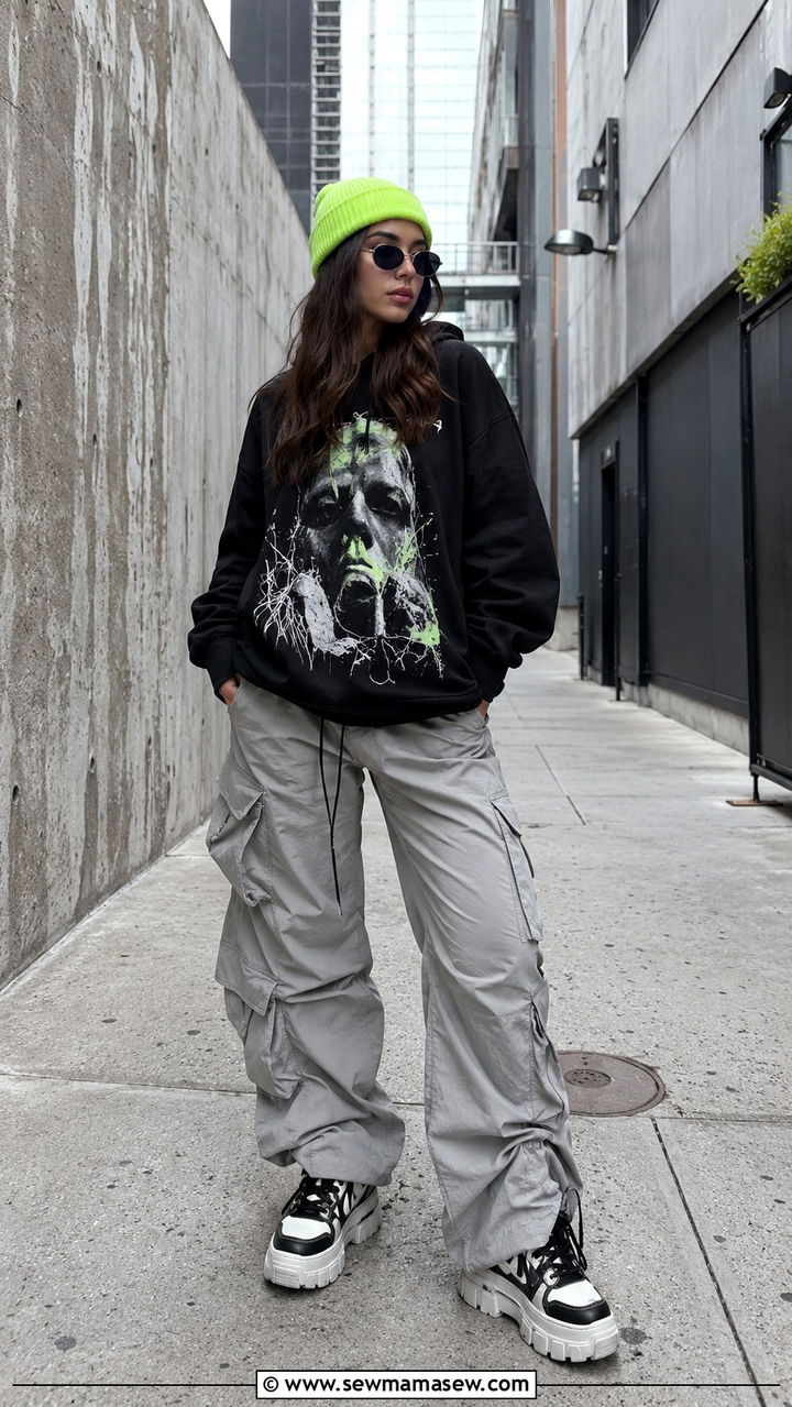 Oversized Graphic Hoodie Outfit - 25 aesthetic outfits inspo