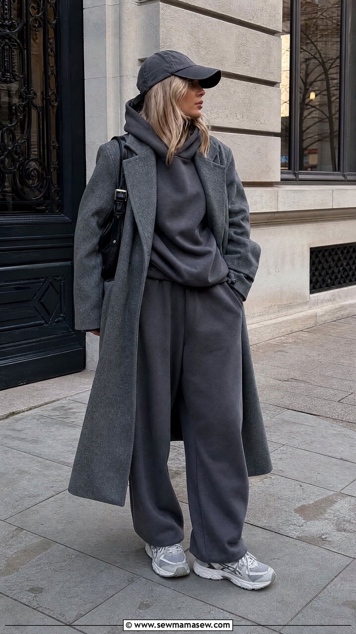 Oversized Hoodie And Sweatpants Co Ord Set With Dad Sneakers - 25 Loungewear co-ord set outfit ideas