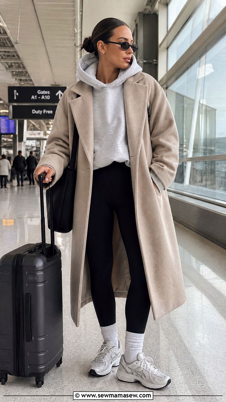 Oversized Hoodie and Leggings Airport Outfit - 40 Chic airport outfits