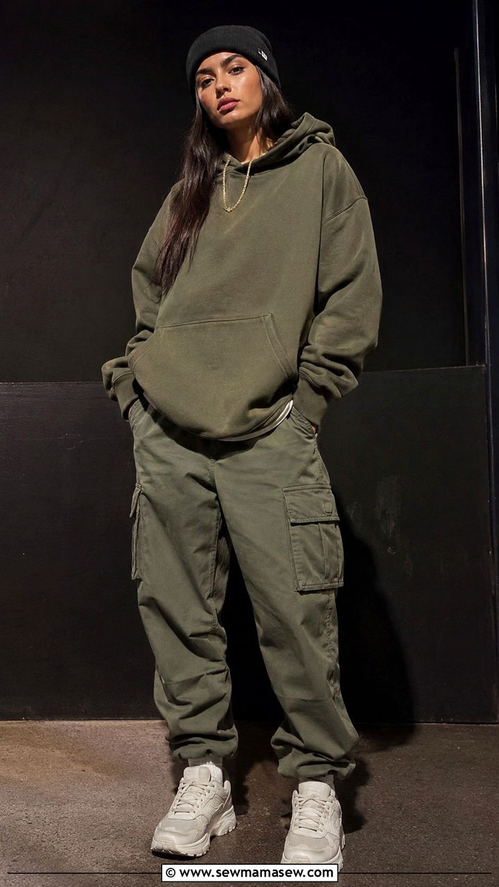 Oversized Hoodie with Cargo Pants Rap Concert Outfit - 25 Rap concert outfit ideas