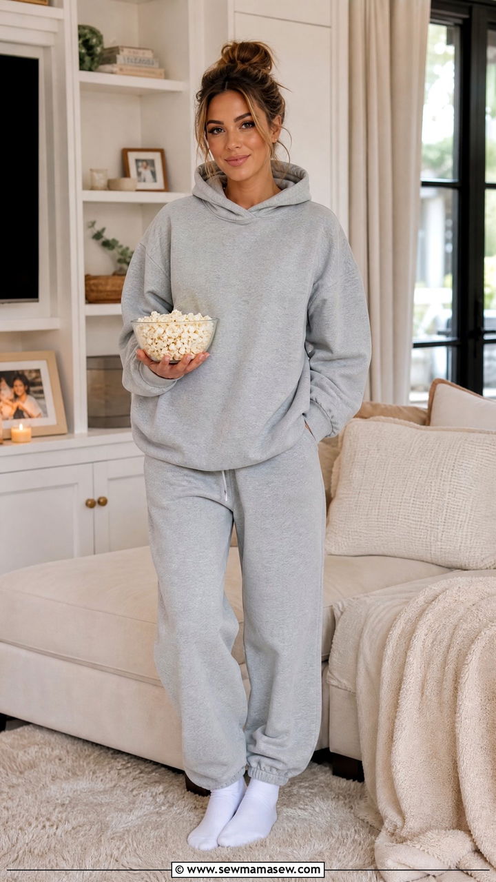 Oversized Hoodie with Joggers - 30 Cozy movie night outfit ideas
