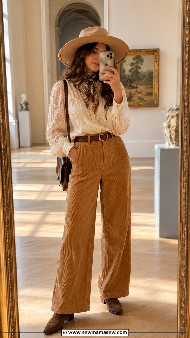 Oversized Kimono And Distressed Denim Shorts With Wide Brim Hat - 25 Boho outfit ideas with wide brim hat