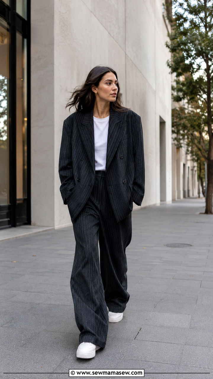 Oversized Pinstripe Suit Outfit - 30 casual outfits to copy