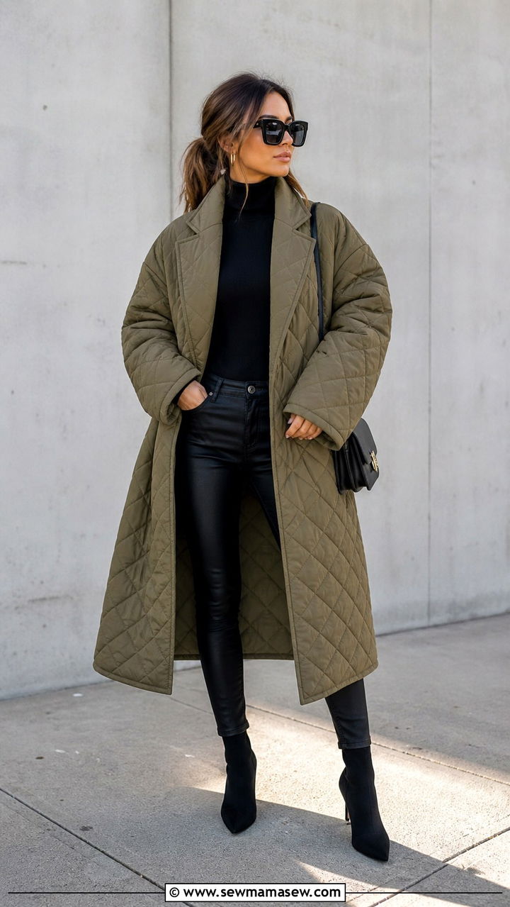Oversized Quilted Coat Outfit - 40 Quilted coat outfit ideas