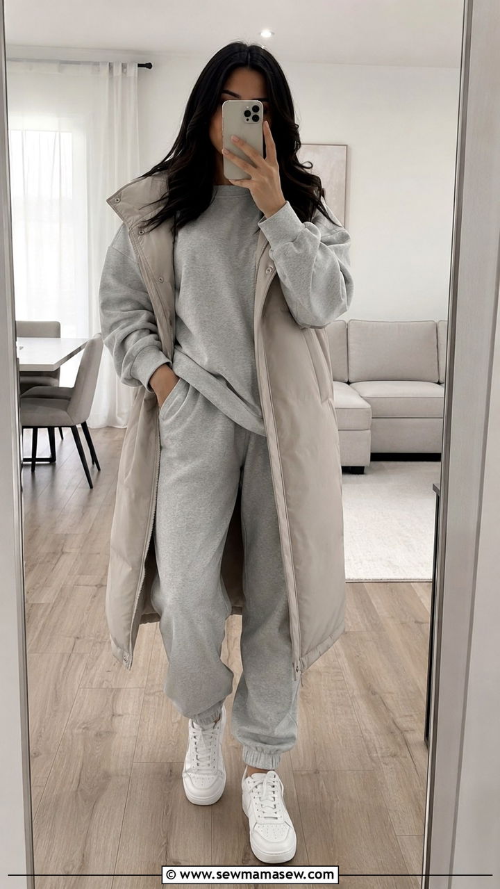 Oversized Shirt With Joggers - 30 Modest outfit ideas with oversized shirt