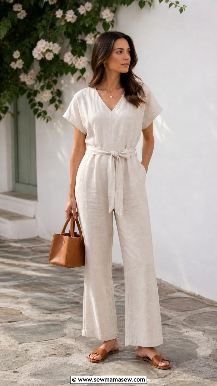 Oversized Striped Button Down With Wide Leg Cream Trousers - 40 summer scandinavian outfits