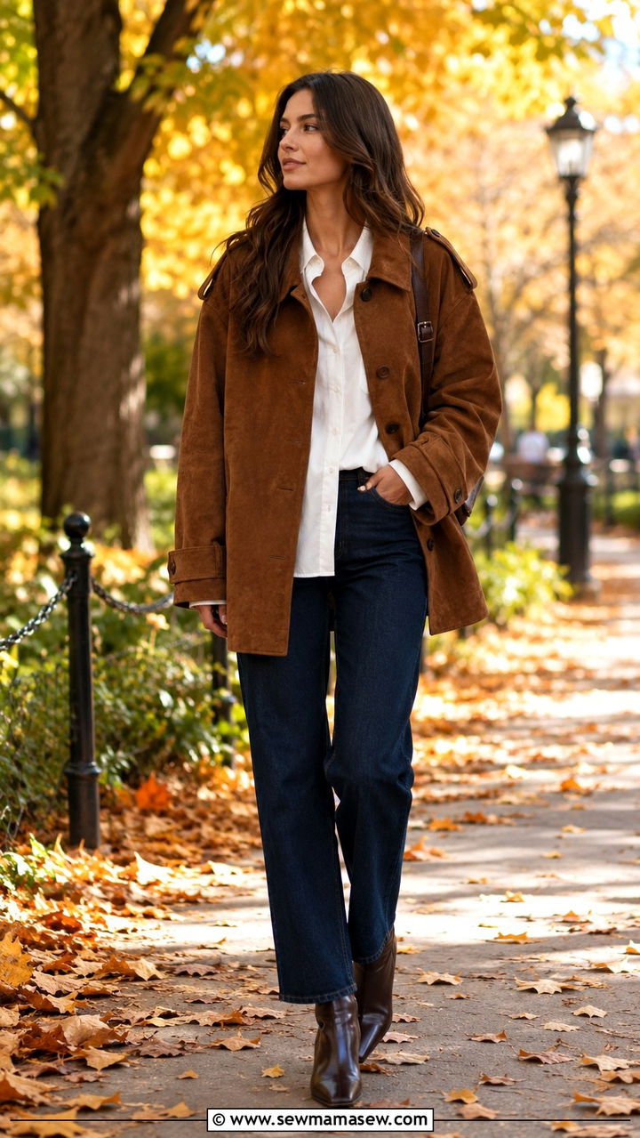Oversized Suede Jacket Outfit 2026 - 25 2026 fashion trends women