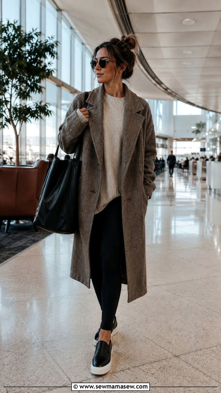 Oversized Sweater And Leggings Porto Airport Outfit - 25 Porto outfit ideas