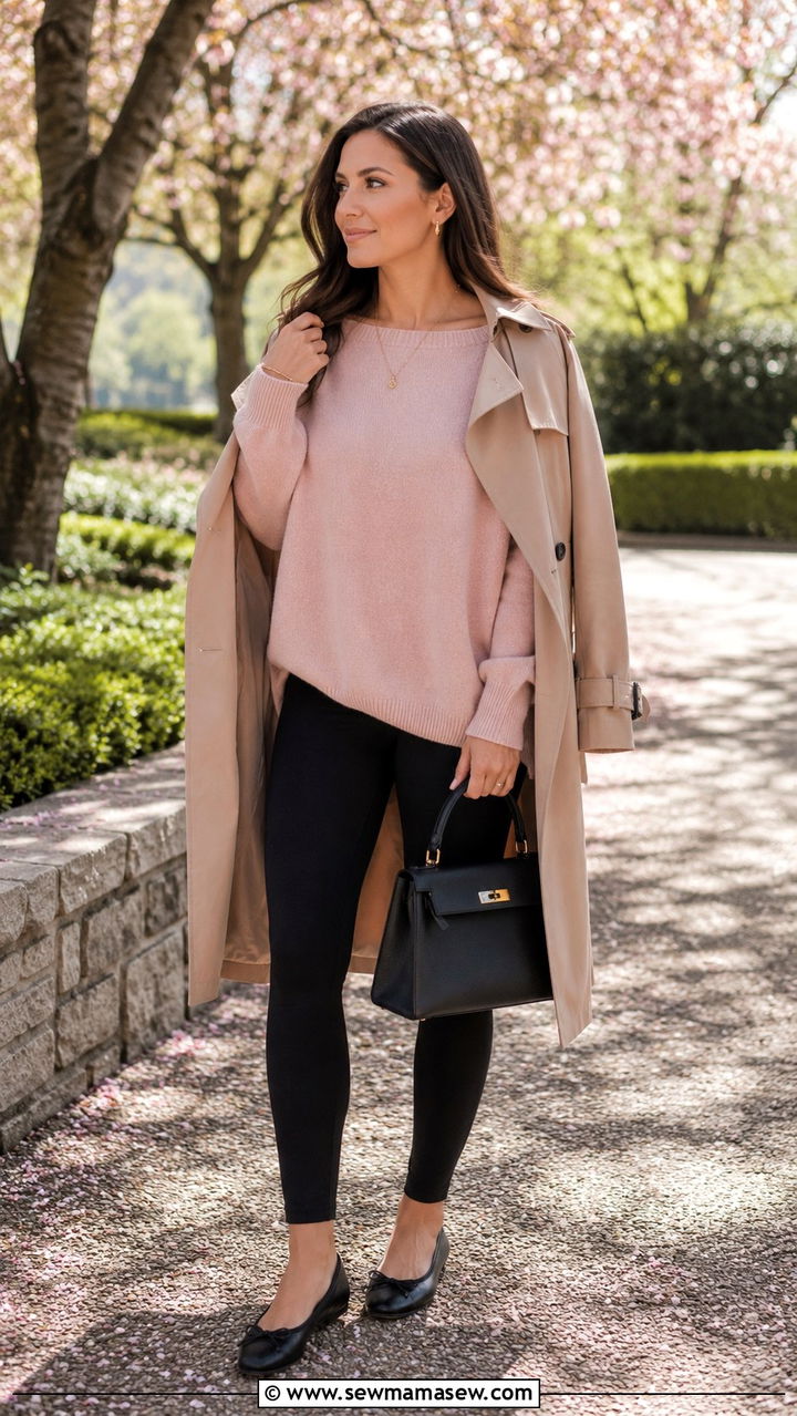 Oversized Sweater With Leggings And Ballet Flats - 30 Oversized sweater with leggings outfit ideas
