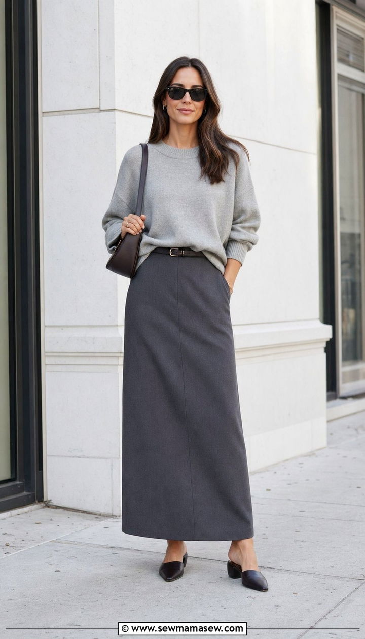 Oversized Sweater With Maxi Skirt - 25 Summer outfits with oversized sweater