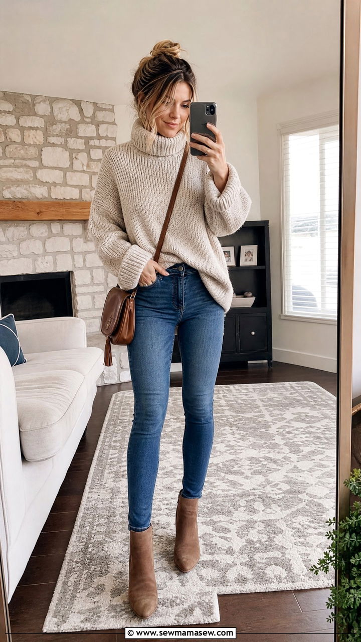 Oversized Sweater With Skinny Jeans - 30 Outfit ideas for skinny women