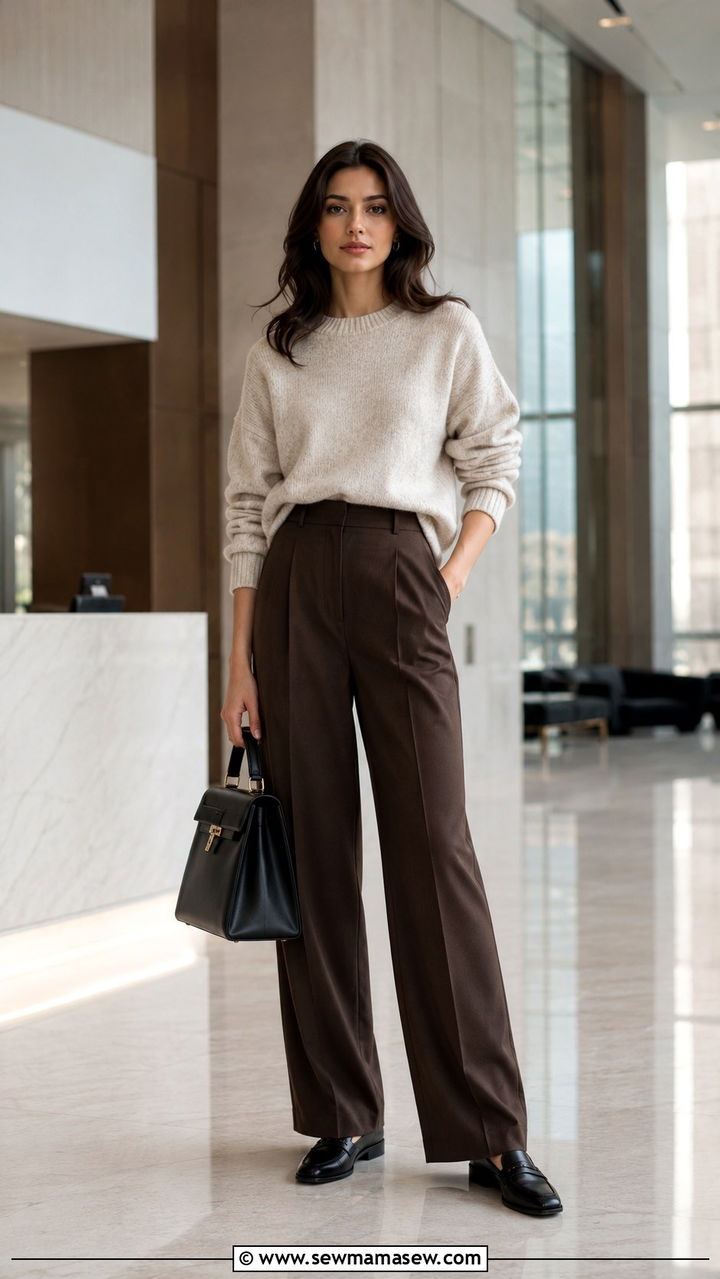 Oversized Sweater With Tailored Trousers And Loafers - 30 How to style an oversized sweater