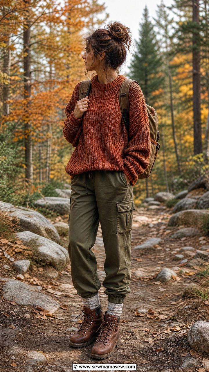 Oversized Sweater and Joggers Hiking Outfit - 25 Hiking outfit ideas cute