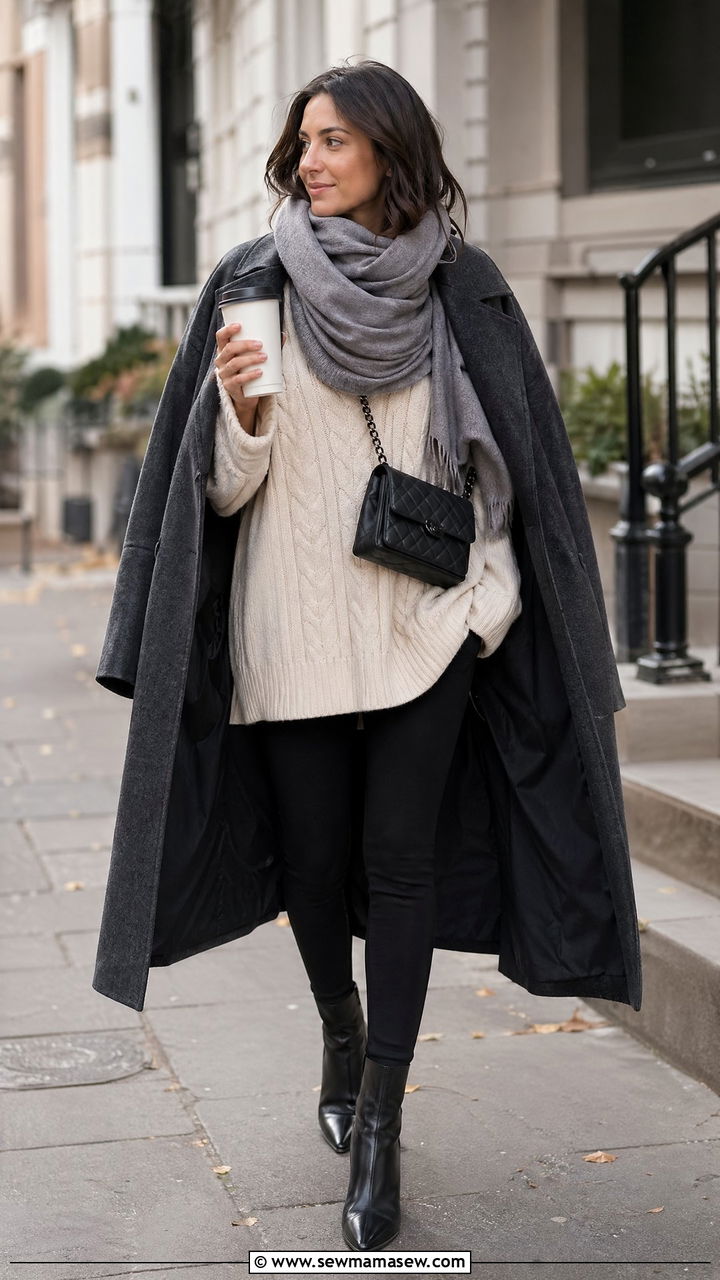 Oversized Sweater and Leggings Outfit - 35 Downtown girl outfit ideas