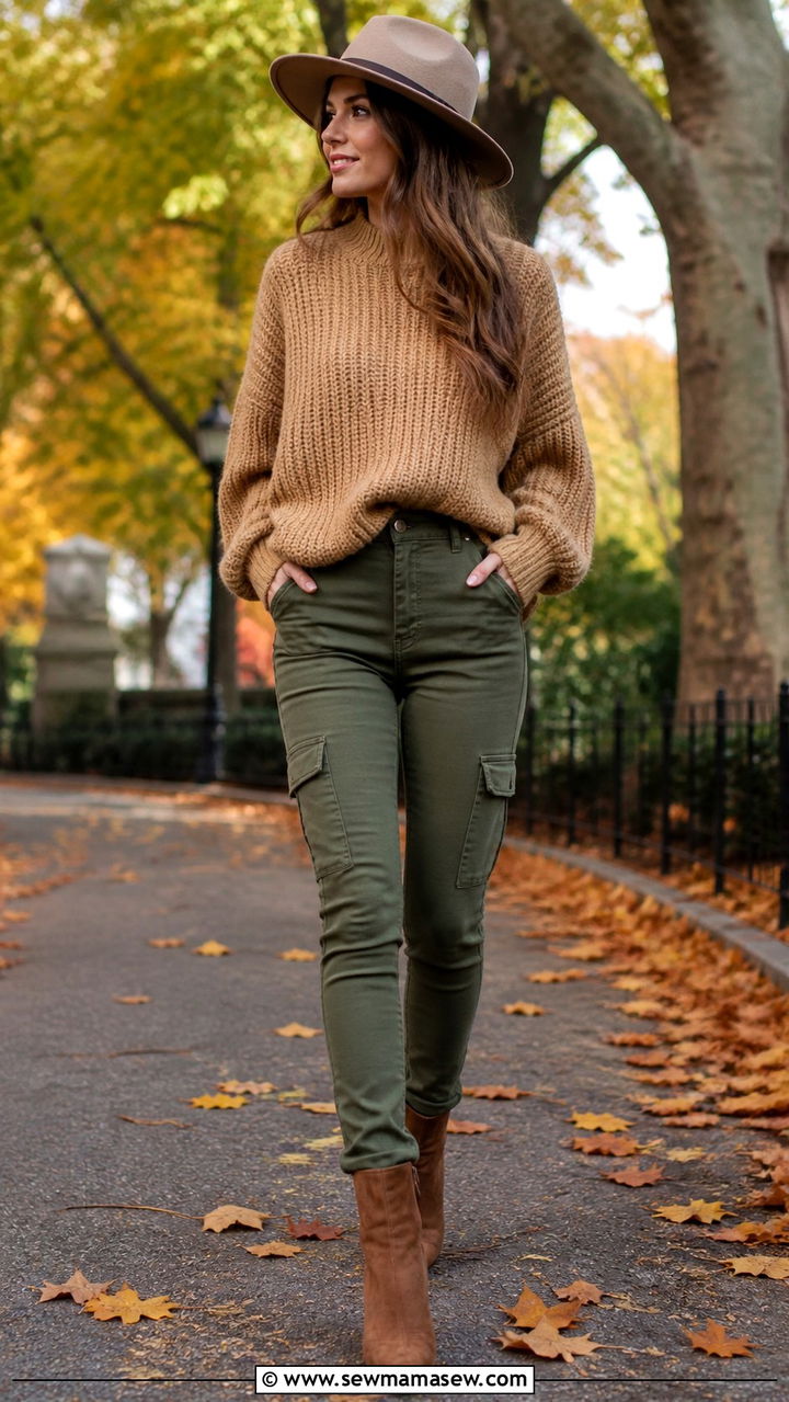 Oversized Sweater with Cargo Pants Outfit - 40 cargo pants outfits ideas