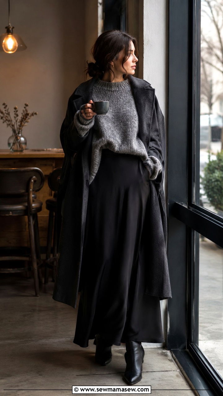 Oversized Sweater with Maxi Skirt - 30 classy maxi skirt outfits