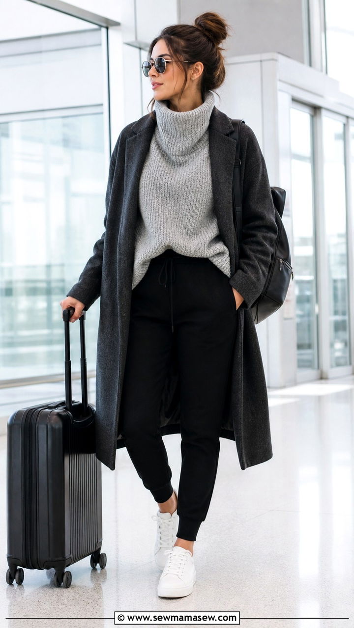 Oversized Turtleneck With Joggers - 40 Oversized turtleneck outfit ideas
