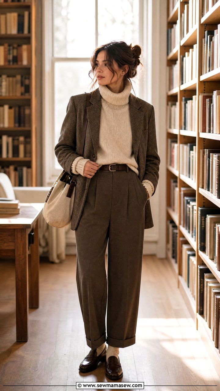 Oversized Turtleneck and Blazer Book Launch Outfit - 25 Book launch outfit ideas