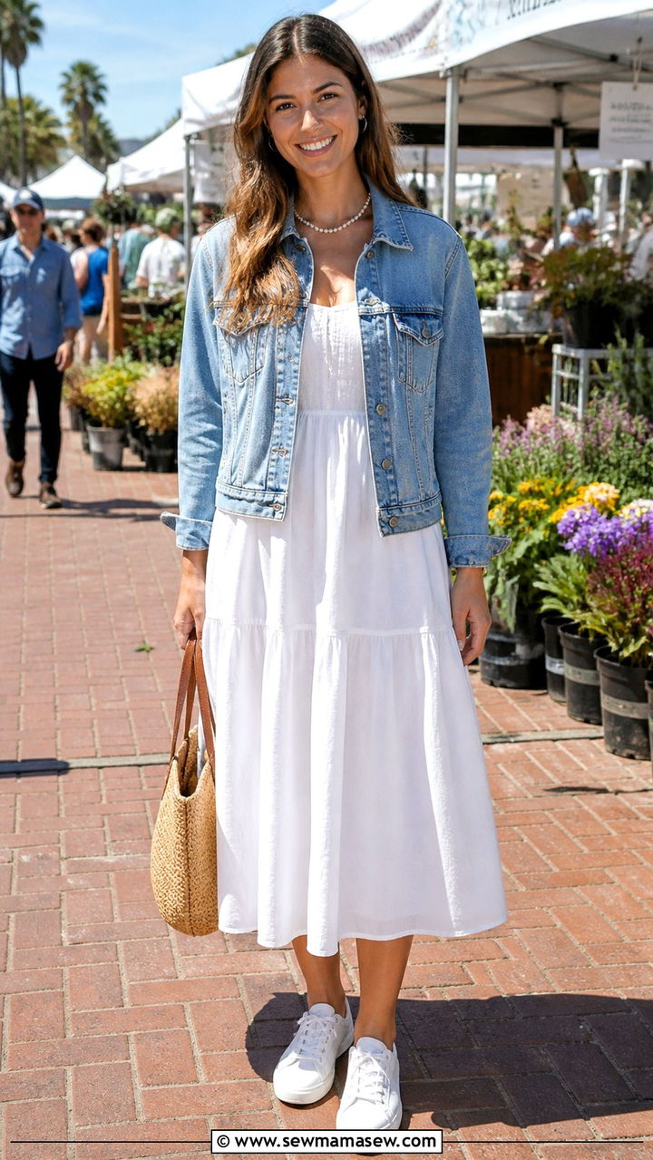 Oversized blazer and crop top with pearl necklace - 40 Pearl necklace outfit ideas