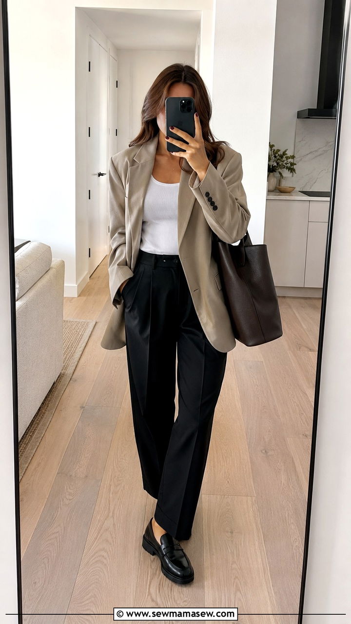 Oversized blazer with tailored trousers - 25 trendy outfits to copy