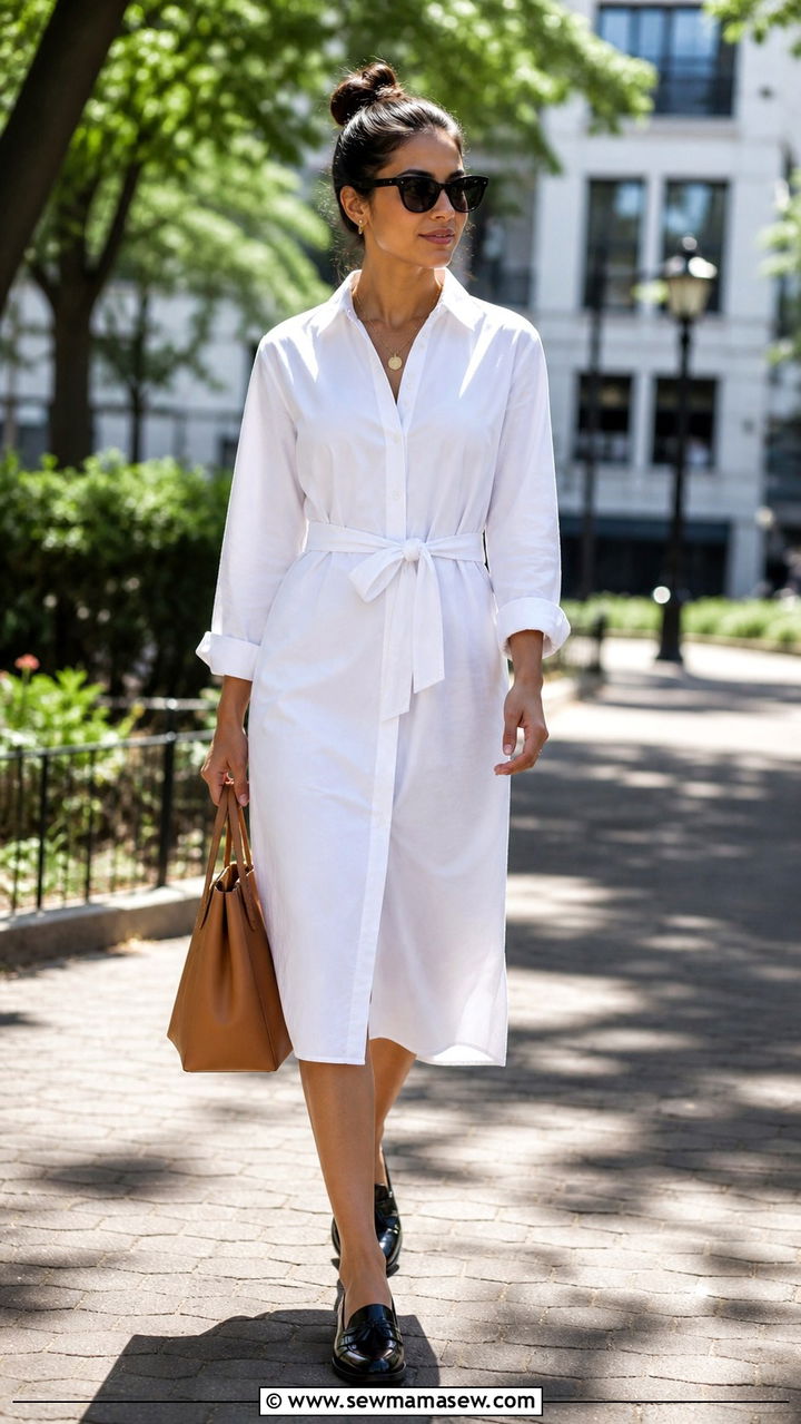 Oversized button down shirt dress brunch outfit - 40 Chic brunch outfit ideas