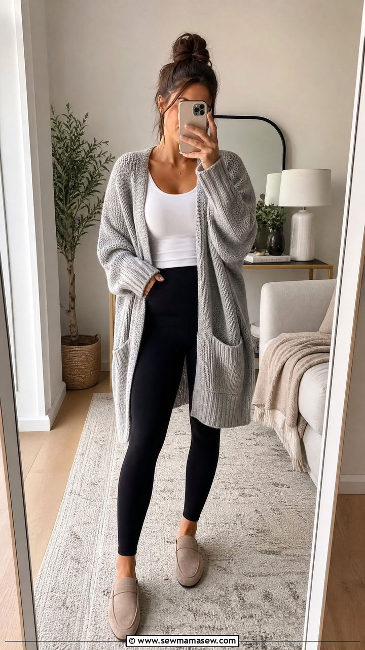 Oversized cardigan with leggings - 35 How to style a cardigan