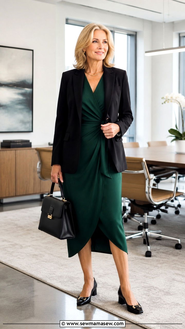 Oversized grey knit with wide white trousers - 20 Work outfit ideas for women over 50 2026