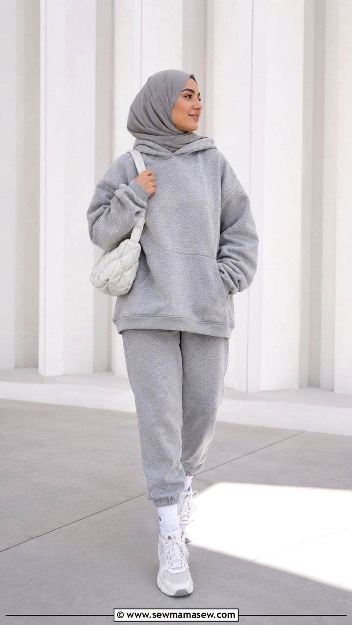 Oversized hoodie and joggers with hijab - 25 outfit ideas for hijab women