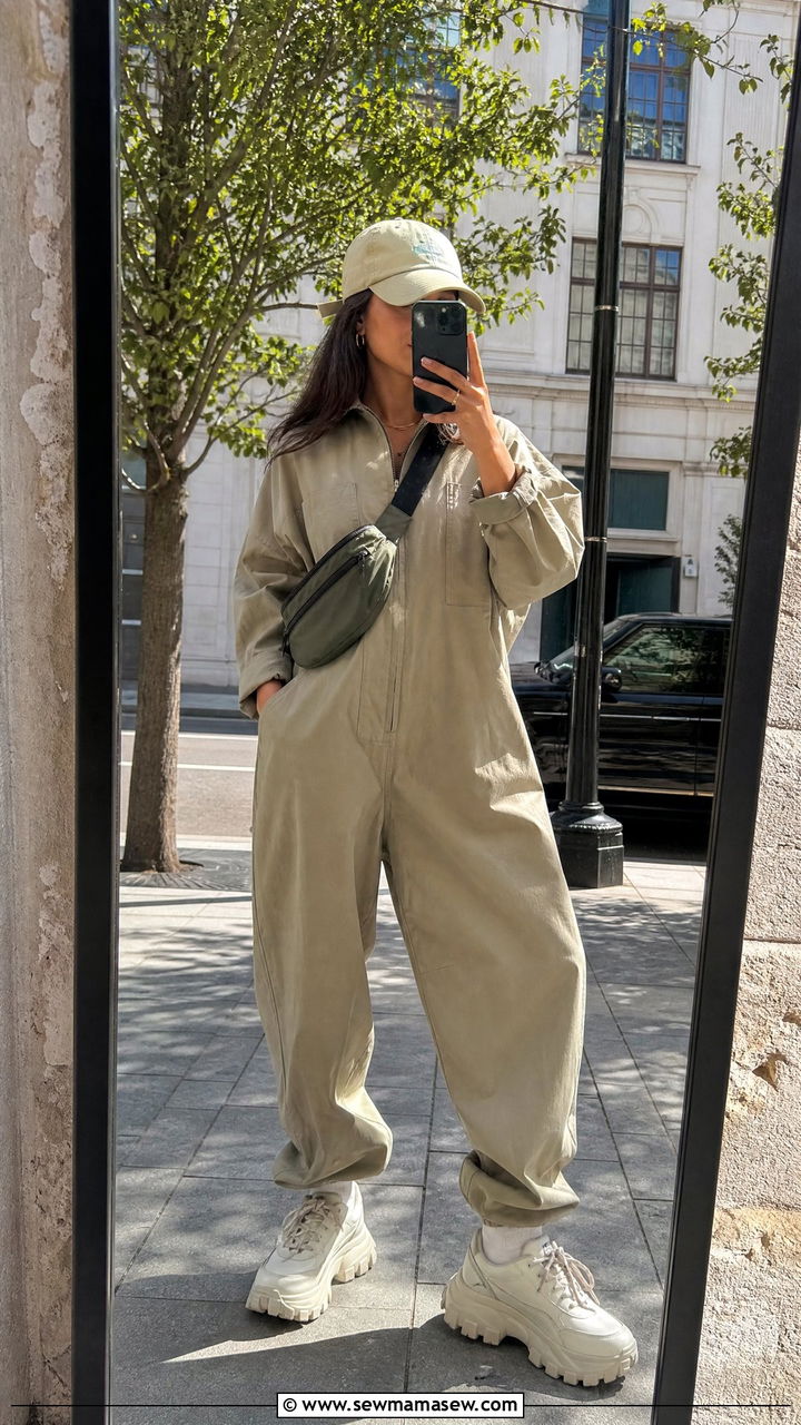 Oversized jumpsuit with chunky sneakers - 35 How to style a jumpsuit