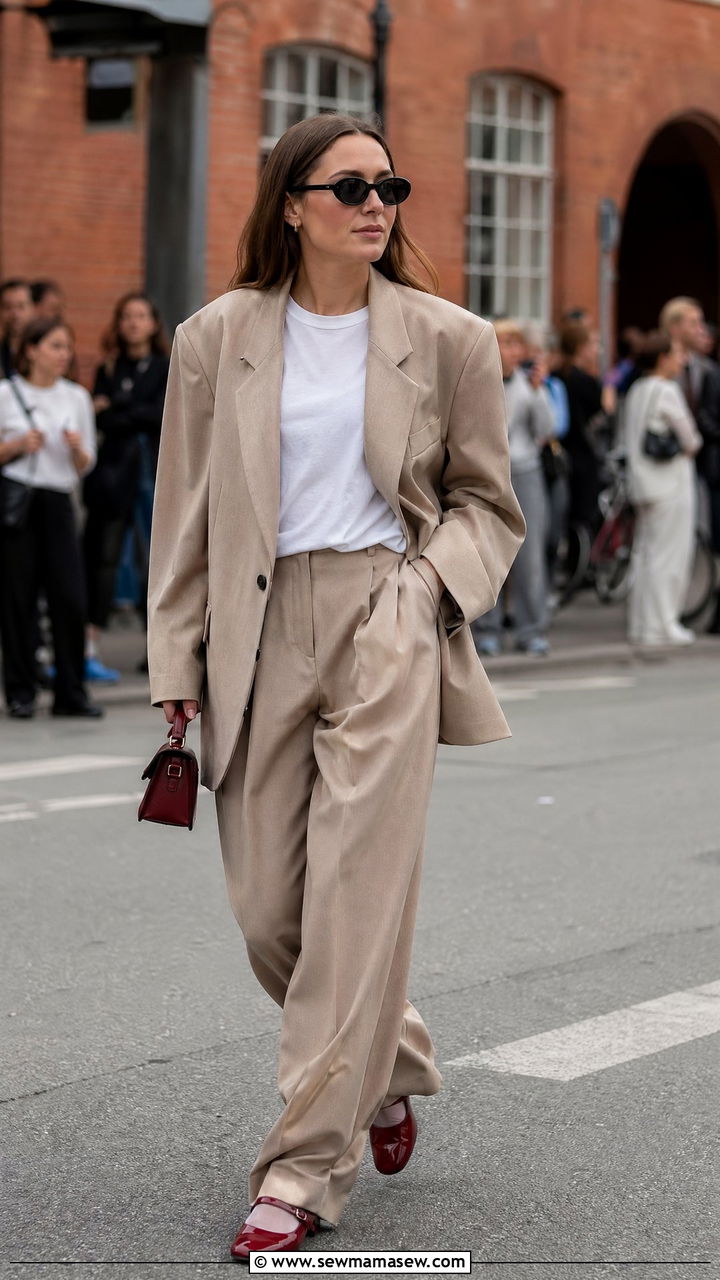 Oversized suit with Mary Jane shoes outfit - 35 Copenhagen outfits