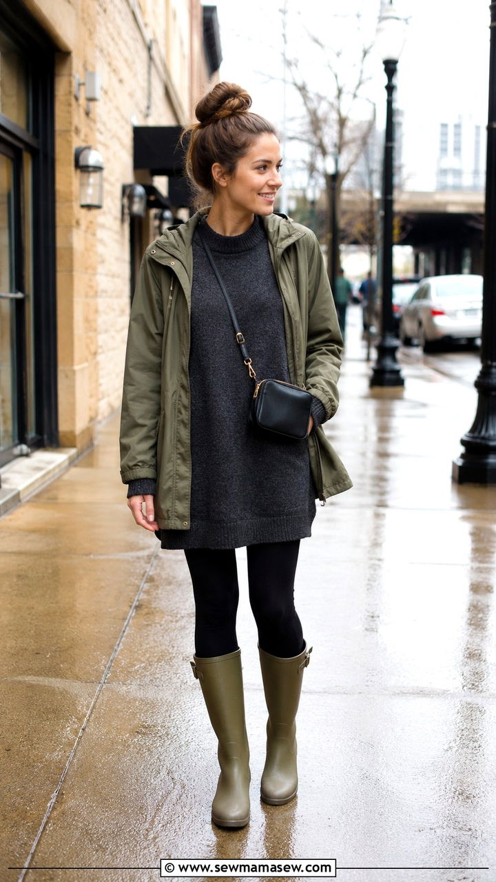 Oversized sweater layered over a floral dress - 30 Spring outfits with oversized sweater
