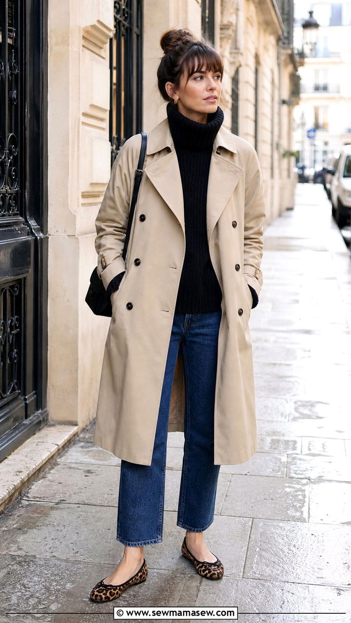 Oversized sweater with a trench coat outfit - 40 Oversized sweater outfit ideas