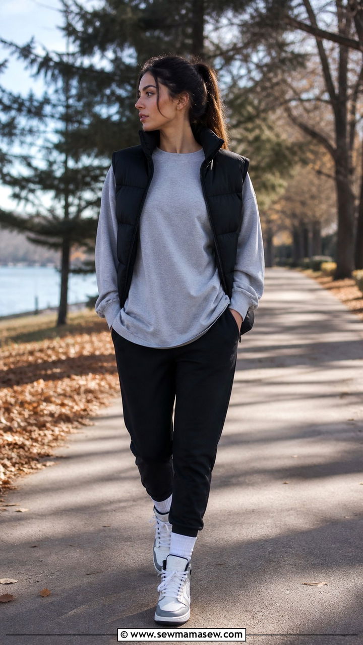 Oversized tee half tucked into paper bag waist trousers - 40 Oversized t-shirt outfit ideas