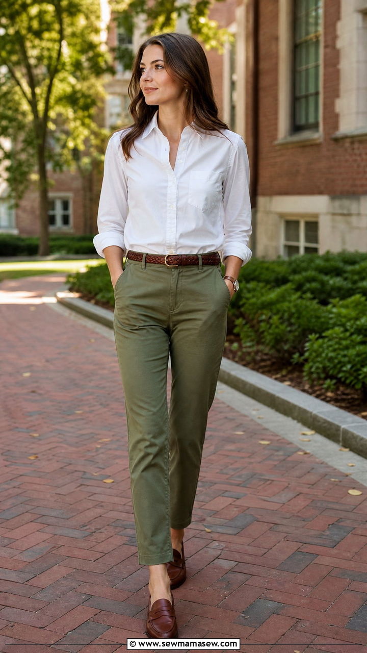 Oxford Button Down With Chinos And Penny Loafers - 35 Ivy league outfit ideas