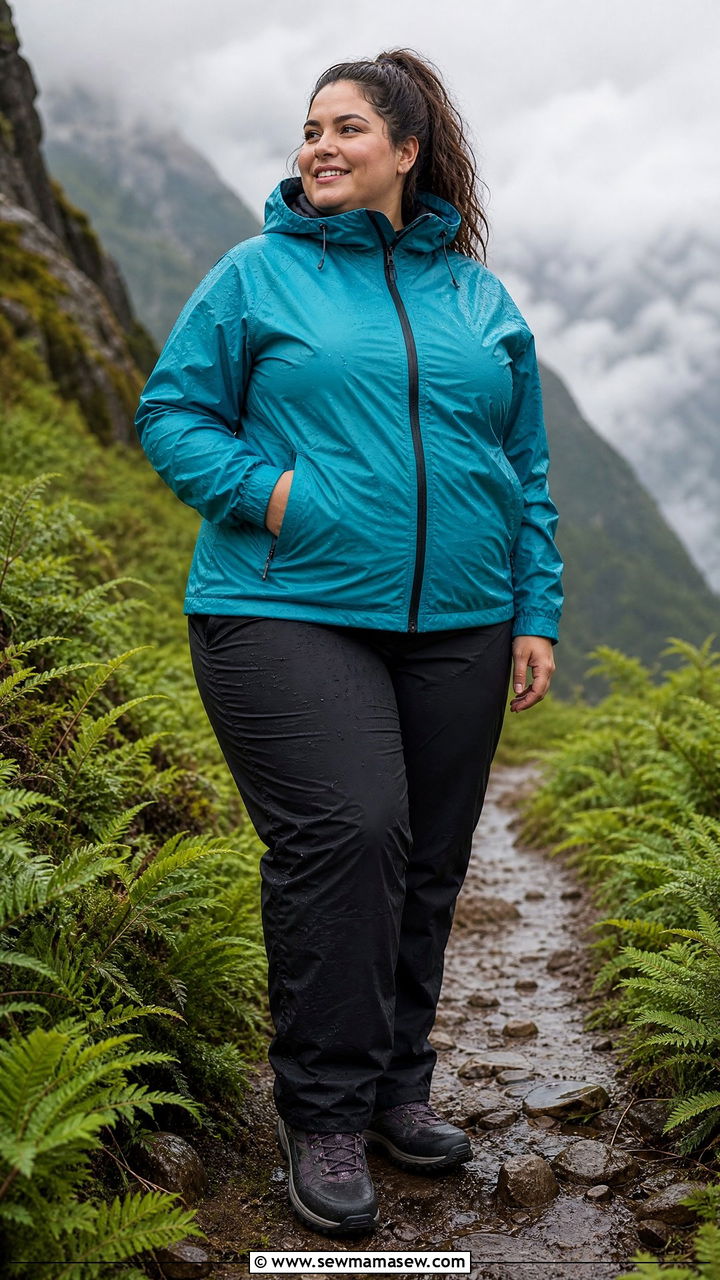 Packable Rain Jacket with Waterproof Hiking Pants - 25 Hiking outfit ideas plus size