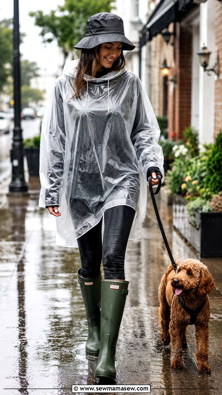 Packable rain poncho and waterproof leggings downpour dog trainer outfit - 30 Dog trainer outfit ideas