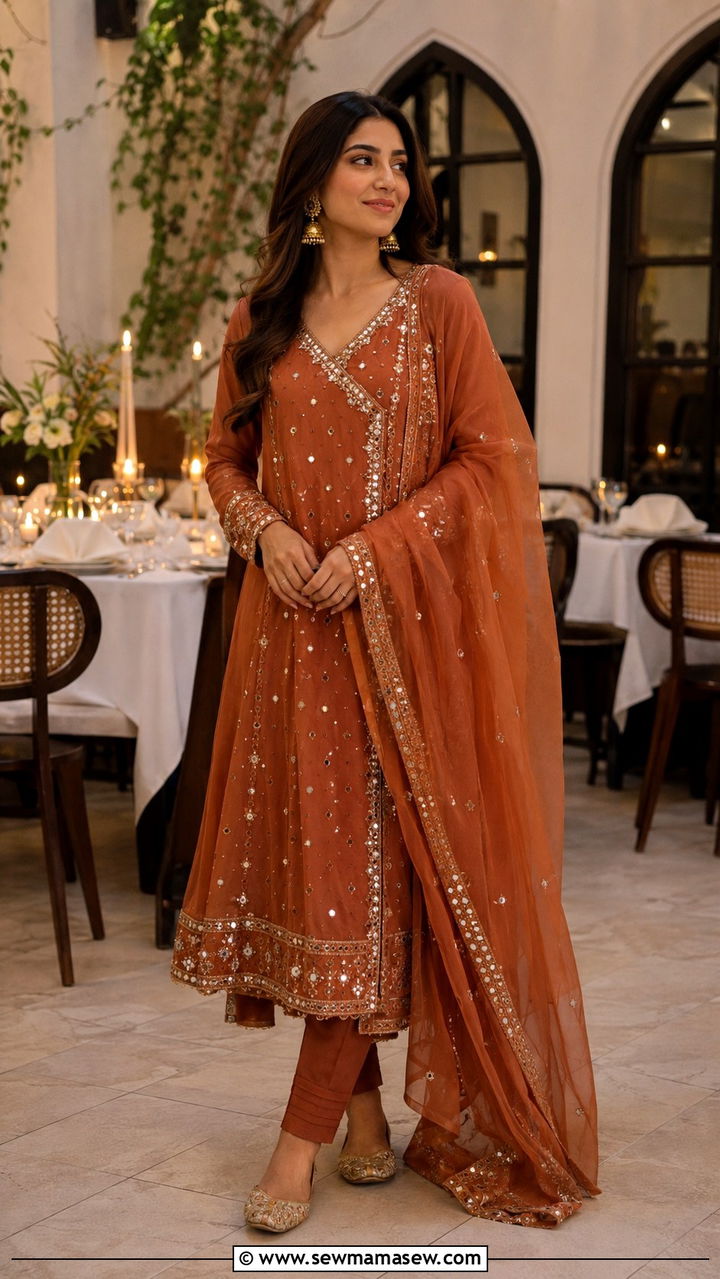 Pakistani wedding dinner angrakha suit - 25 Wedding guest outfit ideas Pakistani wedding