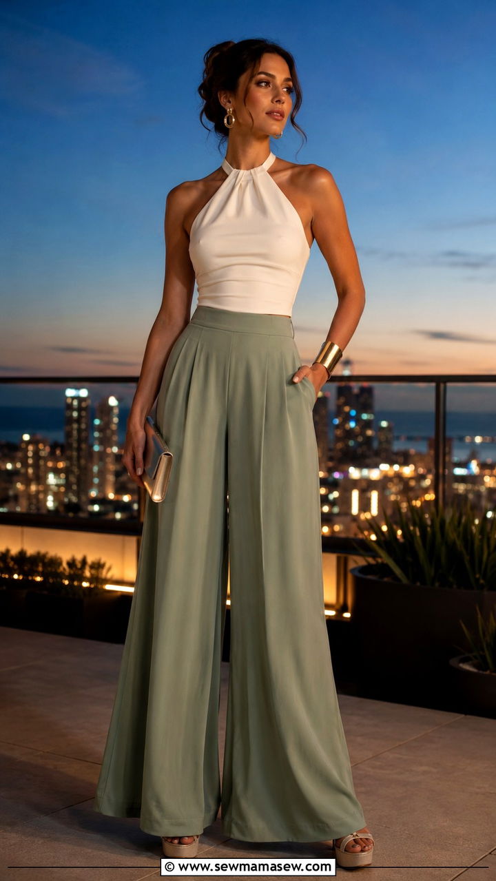 Palazzo Pants and Halter Top Antalya Evening Wear - 20 Antalya outfit ideas