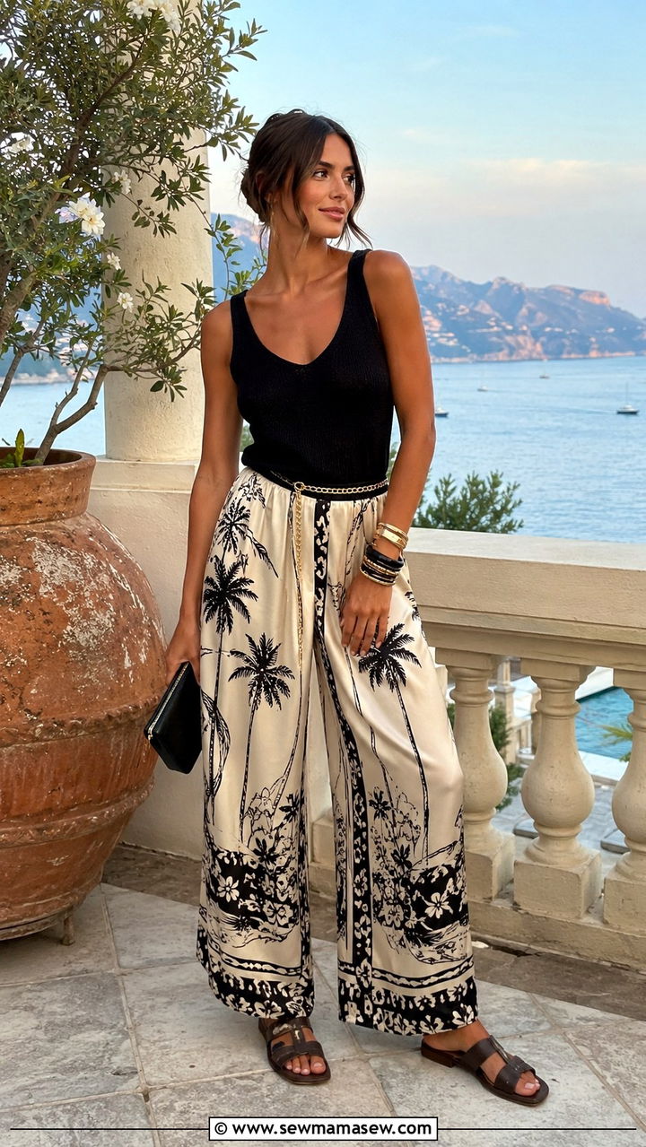 Palazzo Pants and Tank Top Vacation - 30 cute vacation outfits