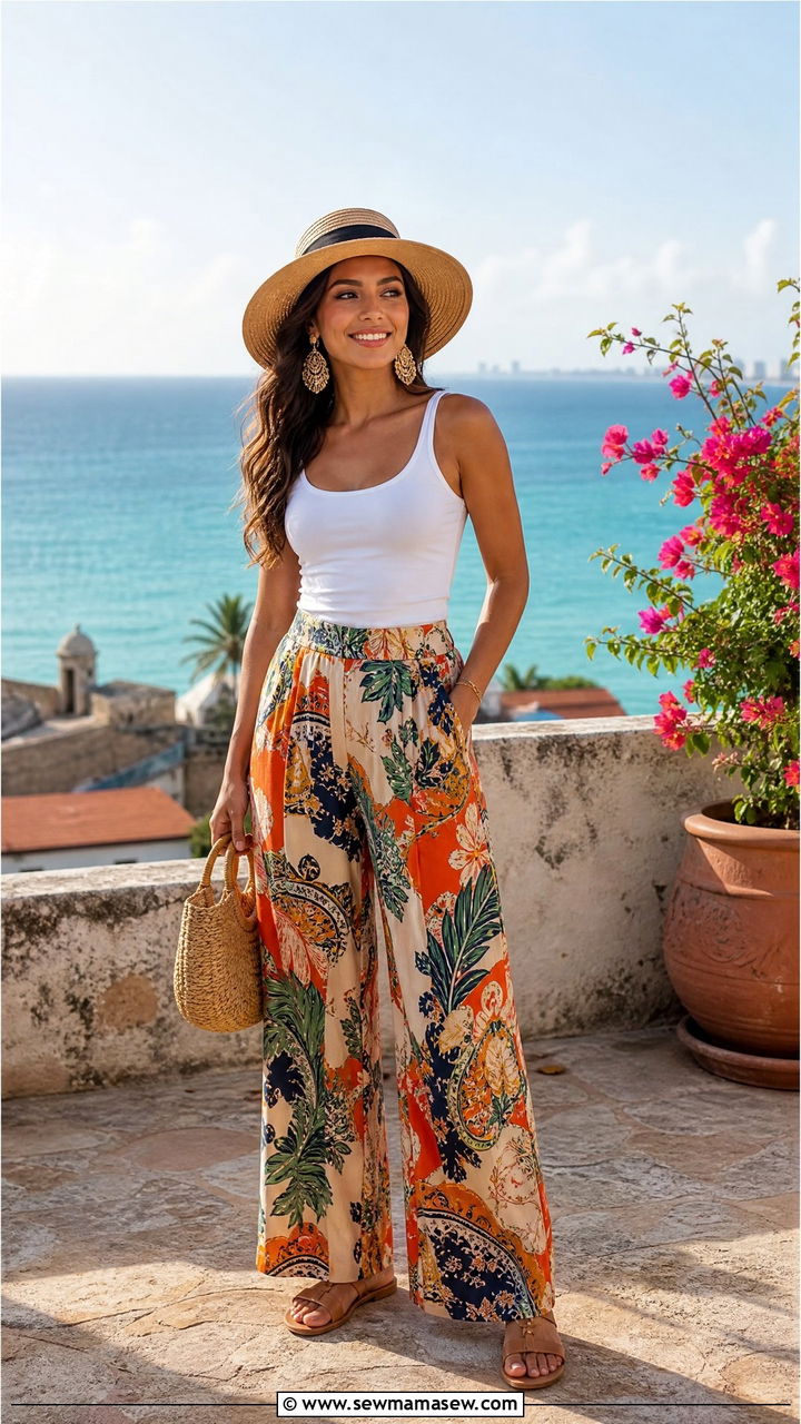 Palazzo Pants with Tank Top - 25 Cartagena outfit ideas
