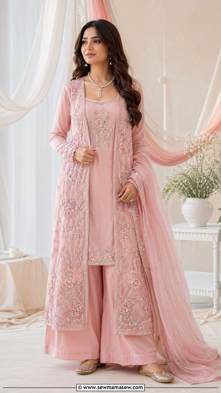 Palazzo Suit With Long Jacket - 35 Diwali outfit ideas