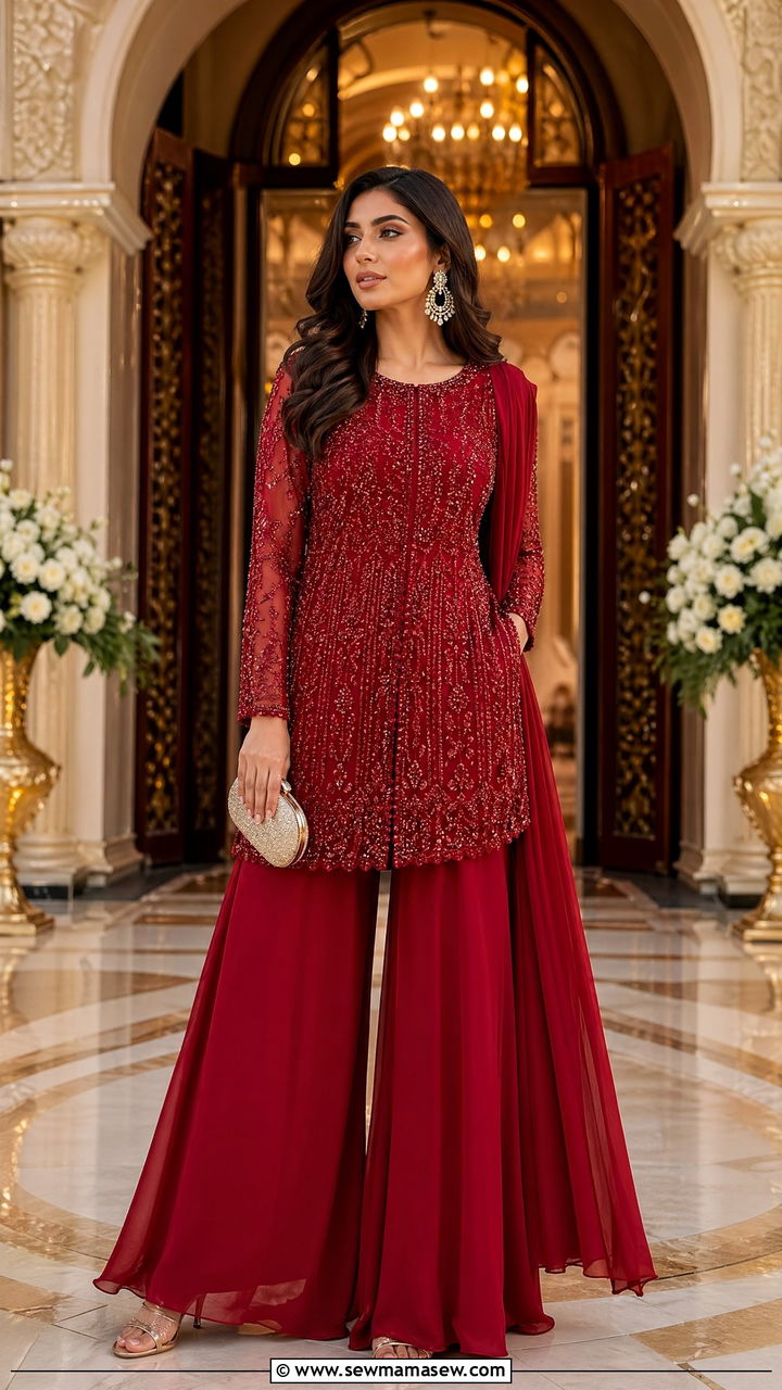 Palazzo Suit with Embellished Top and Heels Dubai - 35 Dubai outfit ideas