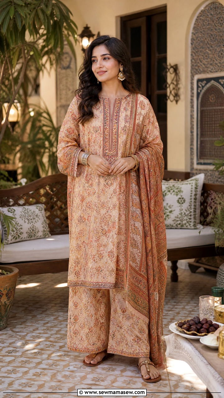 Palazzo suit with dupatta - 25 Iftar outfit ideas