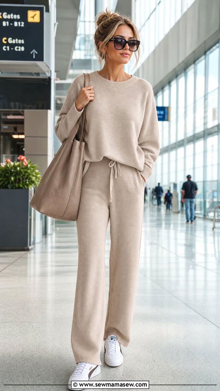 Palermo with matching knit lounge set for travel - 25 Sporty chic outfit ideas with Puma Palermo